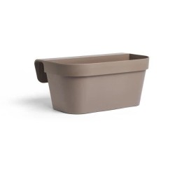 Jardiniere+crochet - GARDEN ID Star - Taupe 50 x 21 cm - Fixation facile - Ré...