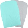 DOMIVA Lot 2 Housses matelas a langer - Polycoton - oeko-Tex - Aqua/Perle - 5...