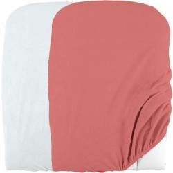 Lot de 2 housses de matelas a  langer en éponge bouclette - Blanc / Terracott...
