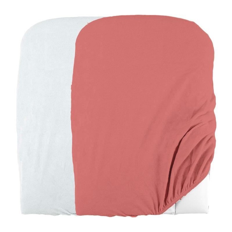 Lot de 2 housses de matelas a  langer en éponge bouclette - Blanc / Terracott...