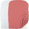 Lot de 2 housses de matelas a  langer en éponge bouclette - Blanc / Terracott...