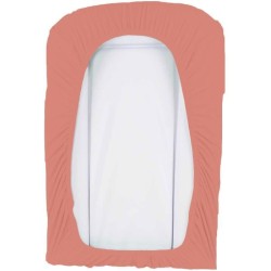 Lot de 2 housses de matelas a  langer en éponge bouclette - Blanc / Terracott...