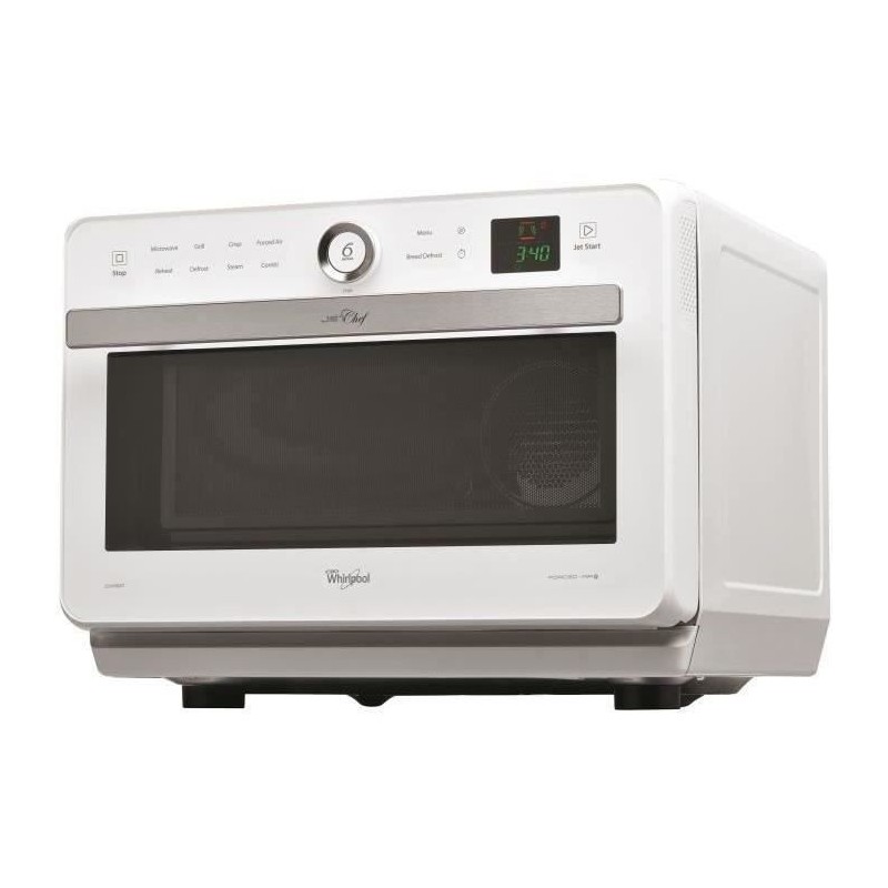 WHIRLPOOL JT469WH - Micro-ondes Jet Chef - 33 L - 6eme SENS Combi Crisp Vapeu...