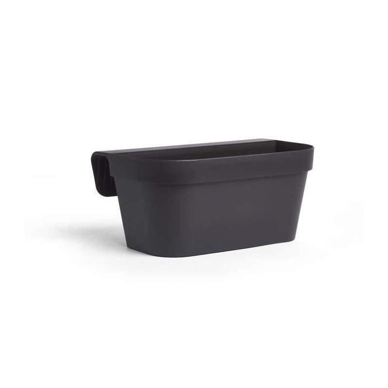 Jardiniere+crochet - GARDEN ID Star - Noir-Anth 50 x 21 cm - Fixation facile ...