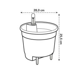 ELHO Pot de fleurs Self-watering Insert 28 living - Ø27,7 x H25,5 cm - Noir