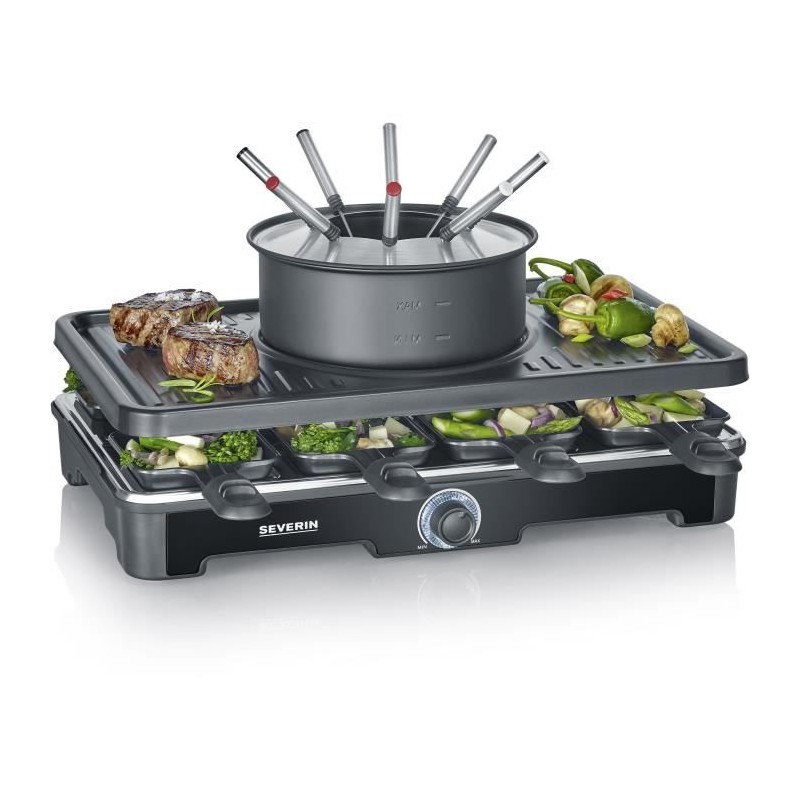 Appareil a raclette et fondue SEVERIN - RG2347 - Jusqu'a 8 personnes - 1400W