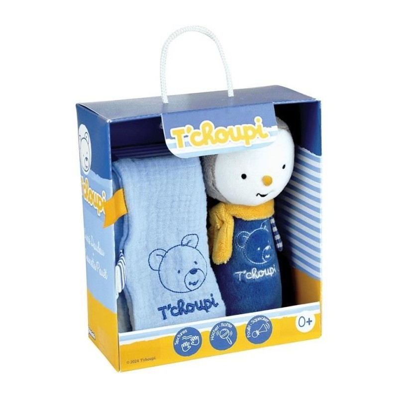 T'choupi Baby Coffret Naissance avec Doudou et Peluche Hochet +/- 25 cm - JEM...
