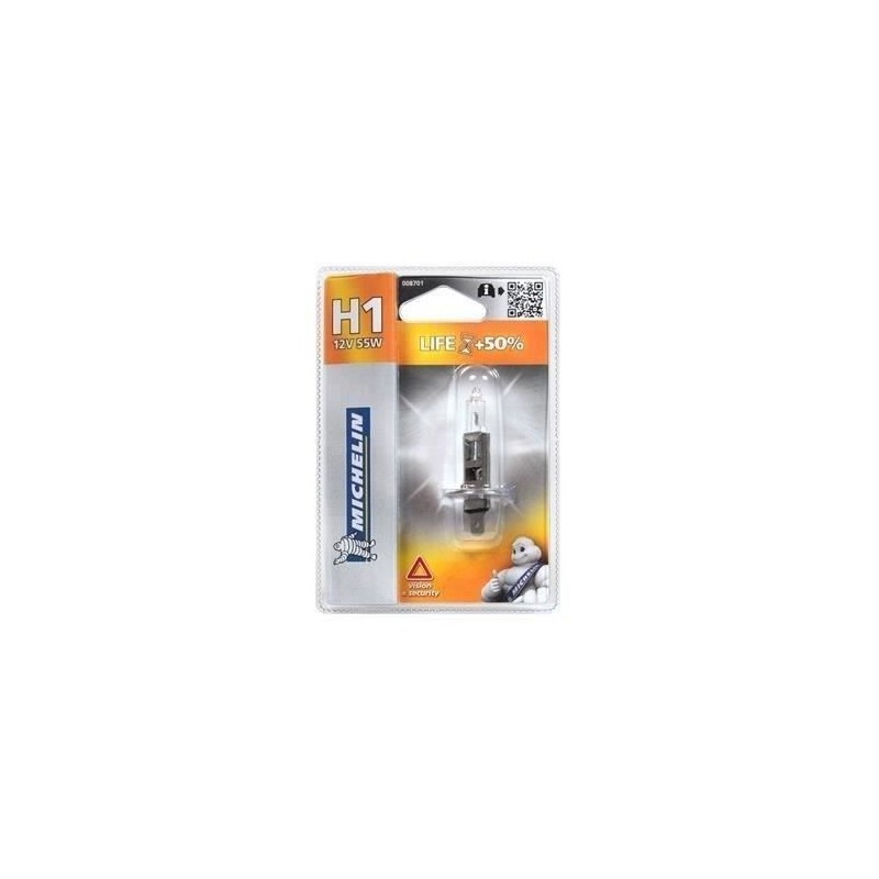 Ampoule H1 LIFE+100% 55W - MICHELIN -Feu de croisement, route, antibrouillard.