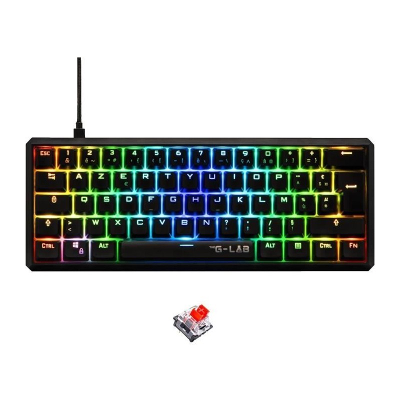 Clavier Gamer - The G-Lab - KEYZ THALLIUM TKL - Mécanique (Switch Rouge) - Ho...