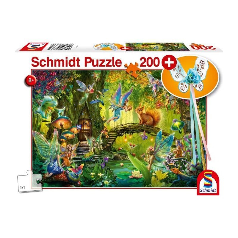 Puzzle Fées dans la foret - SCHMIDT SPIELE - 200 pieces - Avec baguette magique