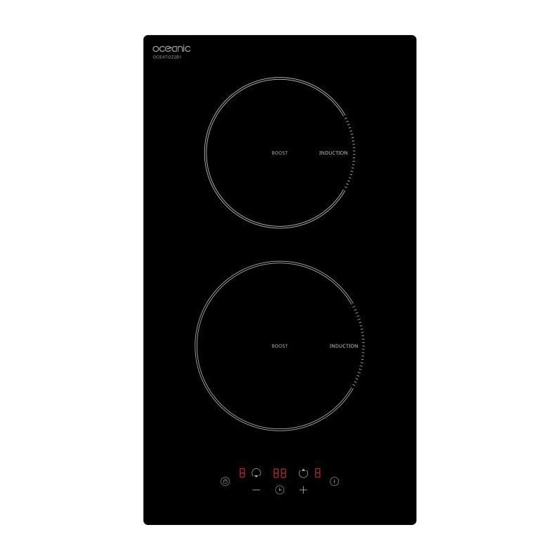 OCEANIC Domino induction noir encastrable - 3500W - 2 Boosters