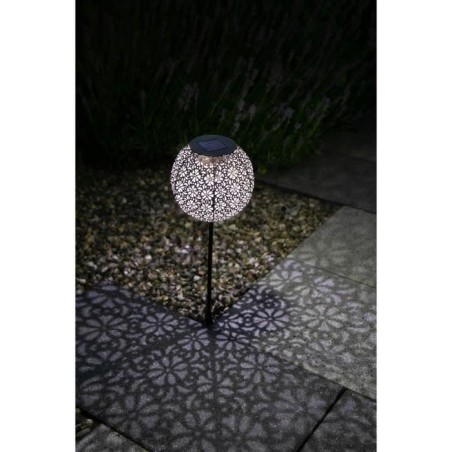 Décoration métal a énergie solaire - Design rétro - GALIX - 1 LED blanche - 8...