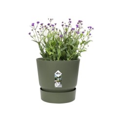ELHO Pot de fleurs rond Greenville 25 - Extérieur - Ø 24,48 x H 23,31 cm - Ve...