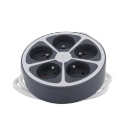 Chacon Multiprise bureau 16A.250V-Max 3680W   5x16A  cable 1,5m- Couleur gris...