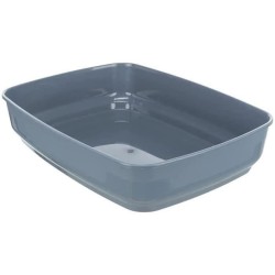 Bac a litiere - TRIXIE - Delio - Rebord - Imprimé Gris et blanc - 38 × 20 × 5...