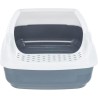 Bac a litiere - TRIXIE - Delio - Rebord - Imprimé Gris et blanc - 38 × 20 × 5...