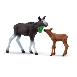 Figurines Élan Femelle avec Veau, animaux sauvages, Schleich 42629