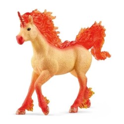 Figurine Étalon licorne de feu élementa, criniere et queue