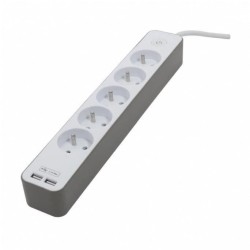 CHACON Bloc multiprise 5 prises 16 A avec 2 ports USB et câble 1,5 m HO5VV-F ...