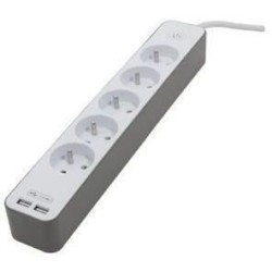 CHACON Bloc multiprise 5 prises 16 A avec 2 ports USB et câble 1,5 m HO5VV-F ...