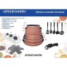 Batterie de cuisine 20 pieces Arthur Martin - aluminium - poignée amovible - ...