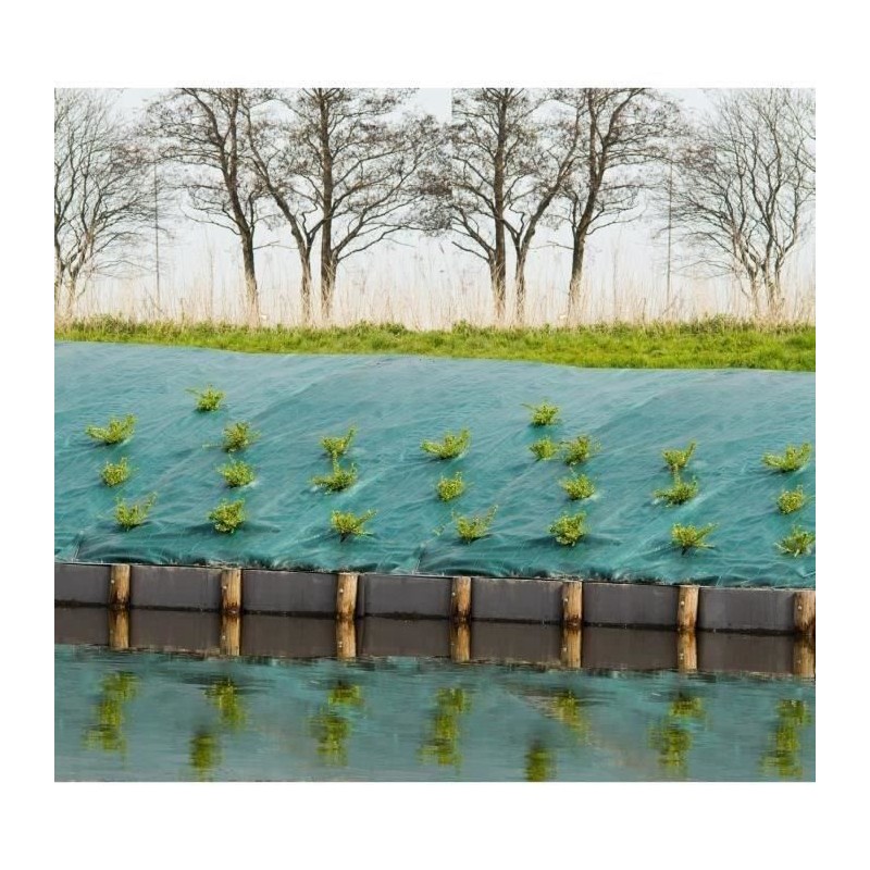 Toile de paillage paysages verte, 1 x 10 m, traité anti UV, 100 g/m² - Bâche ...