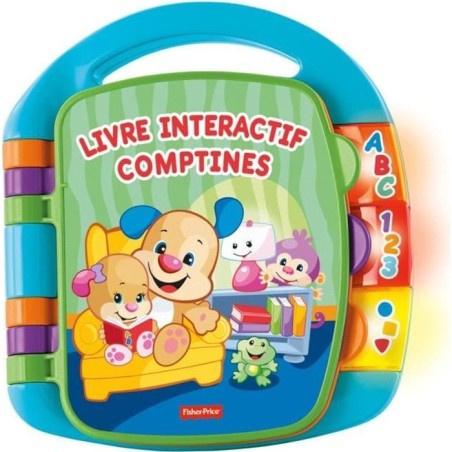 Fisher-Price - Livre Interactif Comptines - Livre bébé - 6 mois et + CDH39