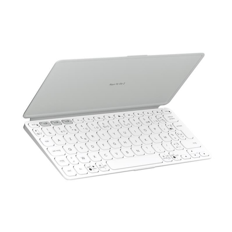 Etui clavier - Logitech - Keys to go 2 - AZERTY - Universel - Gris pâle