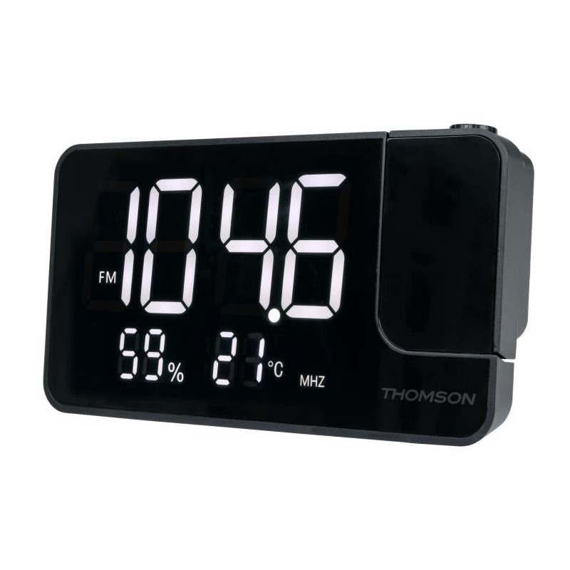 Radio-réveil projecteur - THOMSON - Noir - Radio FM, Température, Humidité, D...