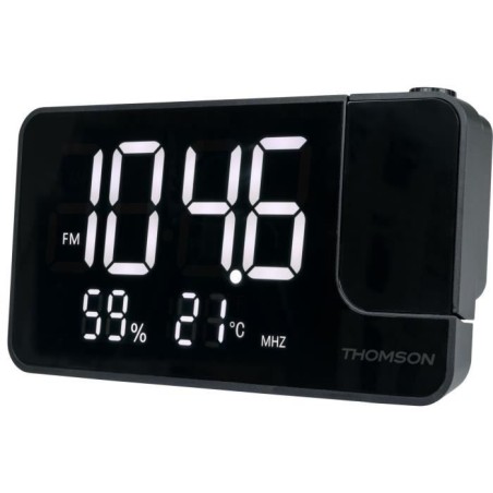 Radio-réveil projecteur - THOMSON - Noir - Radio FM, Température, Humidité, D...