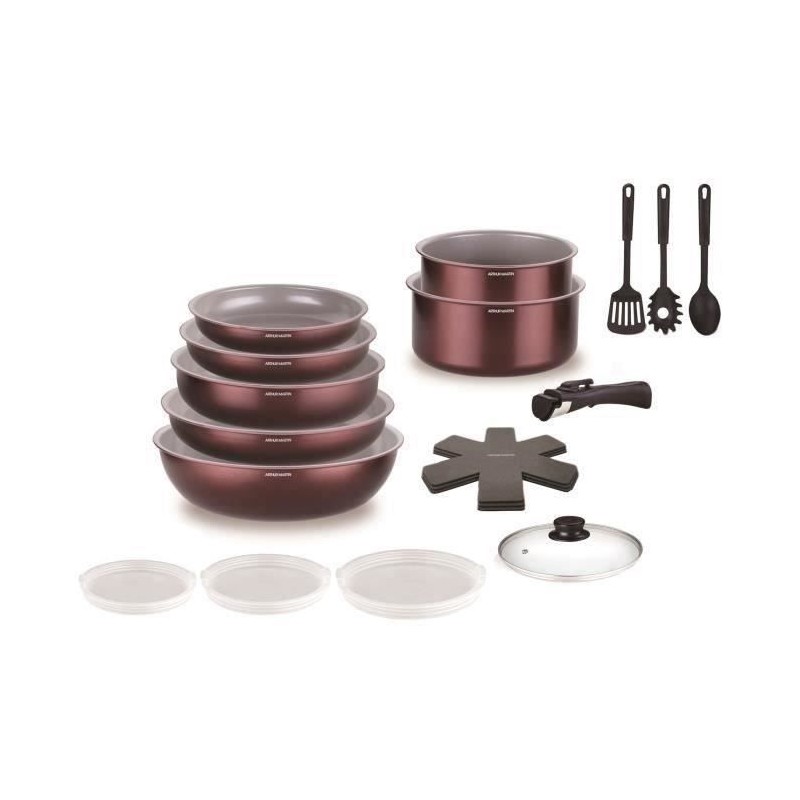Batterie de cuisine - Tous feux dont induction - ARTHUR MARTIN - AM2503 - Alu...