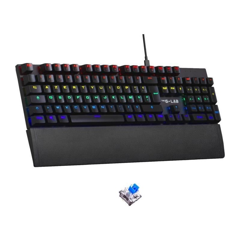 Clavier Gamer - The G-Lab - KEYZ CARBON E - Mécanique (Switch Bleu) - Rainbow...