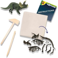 Fouille de dinosaures et de squelettes 2 en 1 - Tricératops - SES