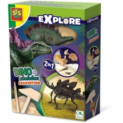Fouille de dinosaures et de squelettes 2 en 1 - Stégosaure - SES