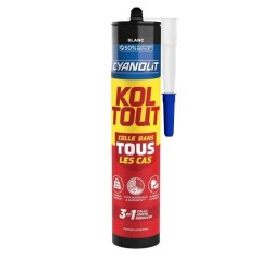 Colle de fixation et d'étanchéité - CYANOLIT - Blanc - Cartouche 290 ml - Pol...