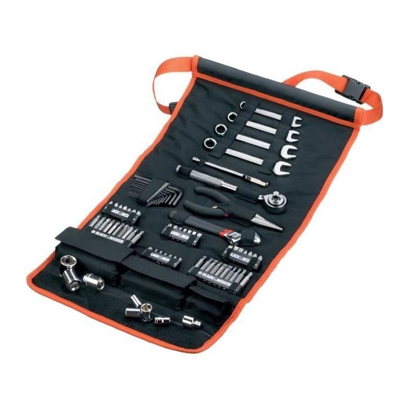 Kit d'outillage - BLACK+DECKER - A7063-QZ - 77 pieces - embouts, clés, douilles