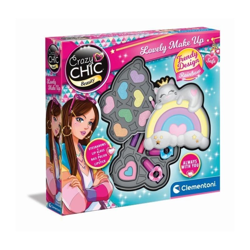 Clementoni - Coffret Maquillage Arc-en-ciel - 2 palettes fards a paupieres, r...
