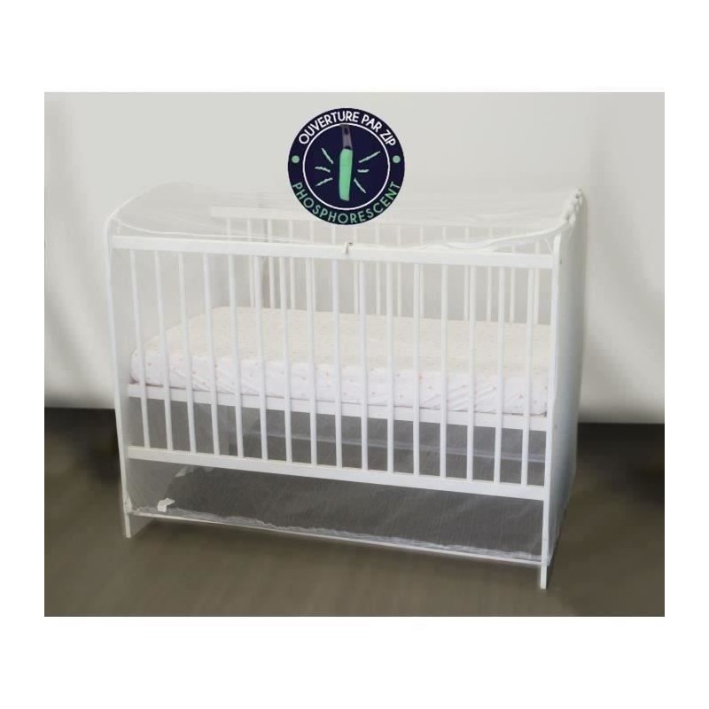 Moustiquaire adaptable en forme de housse - Blanc - 100 x 70 x 125 cm