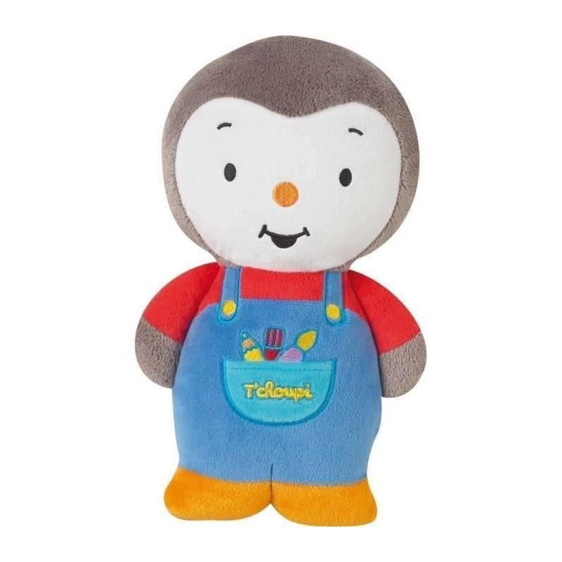 Peluche - JEMINI - T'CHOUPI - 25cm - Mixte - Bleu, rouge, jaune, blanc et gris
