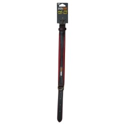 YAGO Collier en Cuir Noir et Rouge Souple et Réglable pour moyen chien, taill...