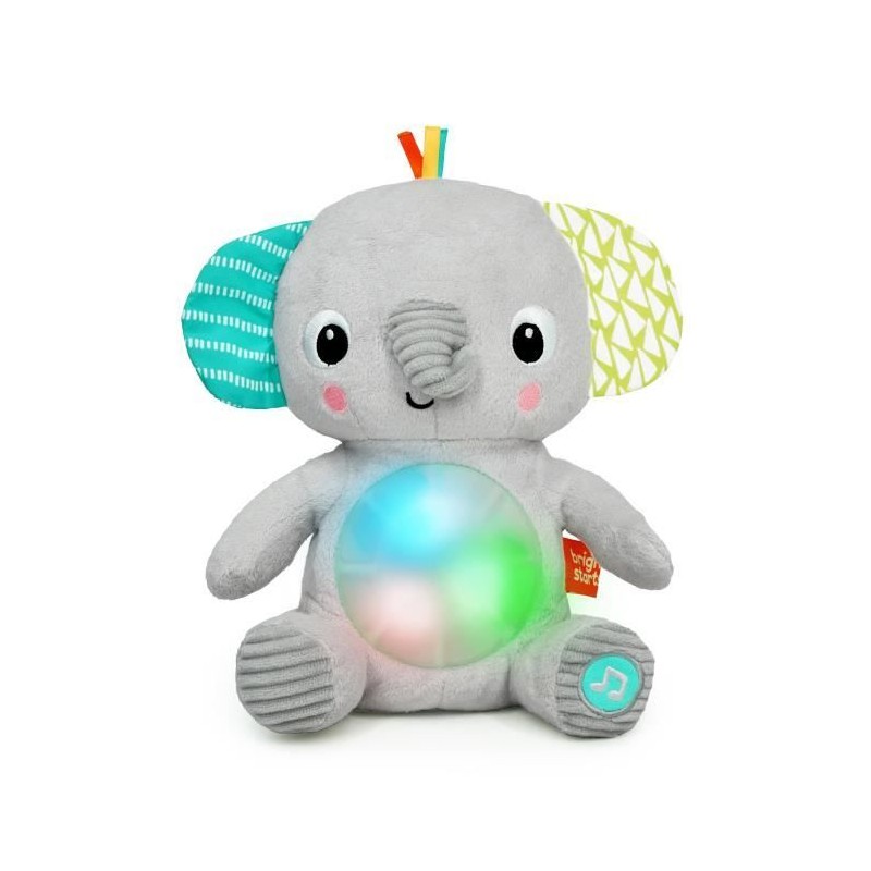 BRIGHT STARTS Jouet bébé, peluche doudou, veilleuse, éléphant Hug-a-Bye Baby,...