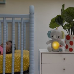 BRIGHT STARTS Jouet bébé, peluche doudou, veilleuse, éléphant Hug-a-Bye Baby,...