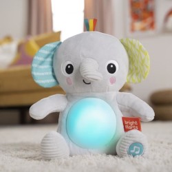 BRIGHT STARTS Jouet bébé, peluche doudou, veilleuse, éléphant Hug-a-Bye Baby,...