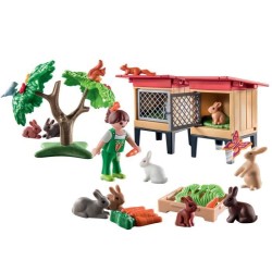 PLAYMOBIL 71252 Enfant avec enclos et lapins, Country La Ferme, Animaux de la...