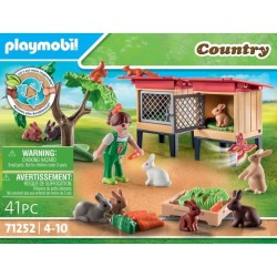 PLAYMOBIL 71252 Enfant avec enclos et lapins, Country La Ferme, Animaux de la...