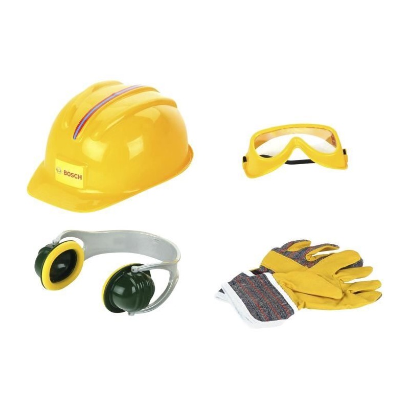 Set d'accessoires de bricolage Bosch avec casque, 4 pieces - KLEIN - 8537
