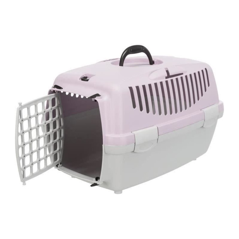 Box de transport - TRIXIE - Capri 1 - XS : 32 x 31 x 48 cm - Gris clair / Mauve