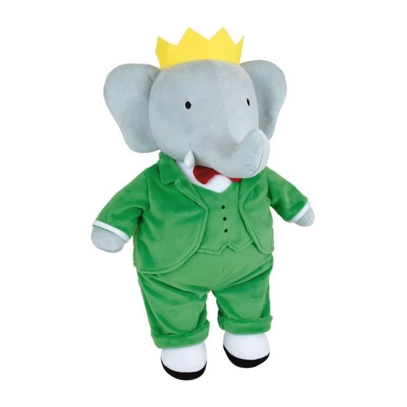 Peluche - JEMINI - Peluche Éléphant Babar +/- 40 cm - En peluche douce - Idéa...