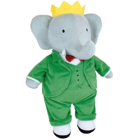 Peluche - JEMINI - Peluche Éléphant Babar +/- 40 cm - En peluche douce - Idéa...