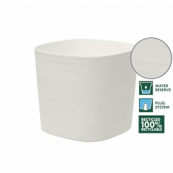 Pot avec réserve d'eau - GARDEN ID Respect - Blanc 25 x 25 cm - 100% déchets ...